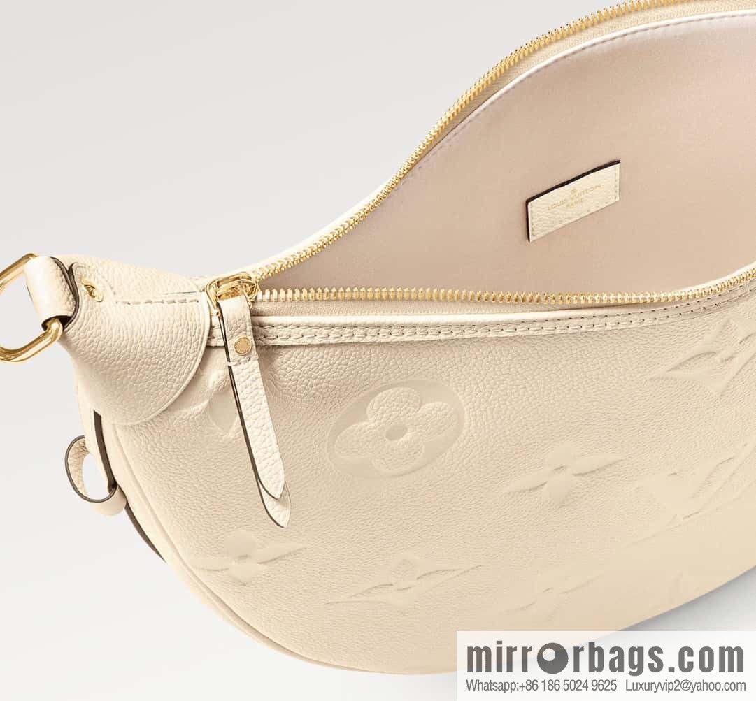 [Boutique‑grade] M46725 meters white full leather, moon bag series, this Loop Hobo handbag.