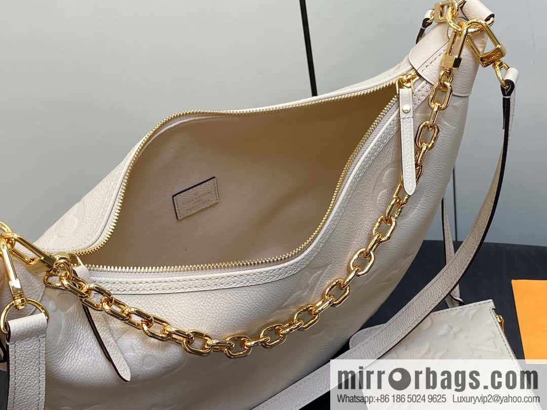 [Boutique‑grade] M46725 meters white full leather, moon bag series, this Loop Hobo handbag.