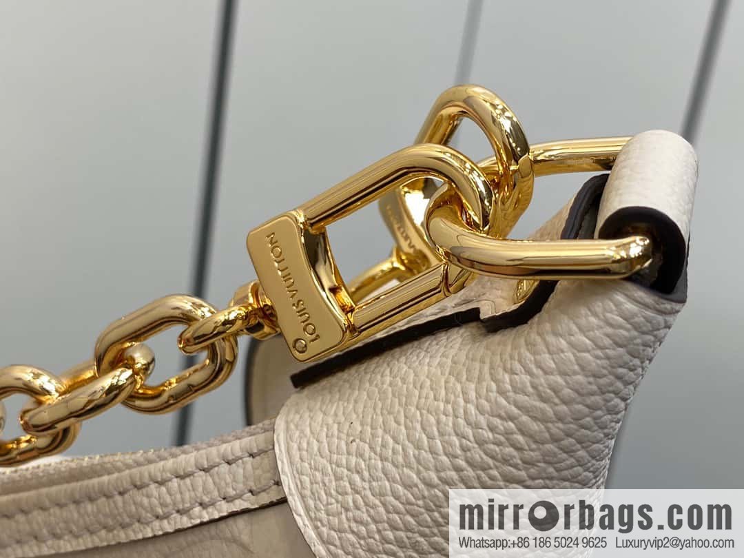 [Boutique‑grade] M46725 meters white full leather, moon bag series, this Loop Hobo handbag.