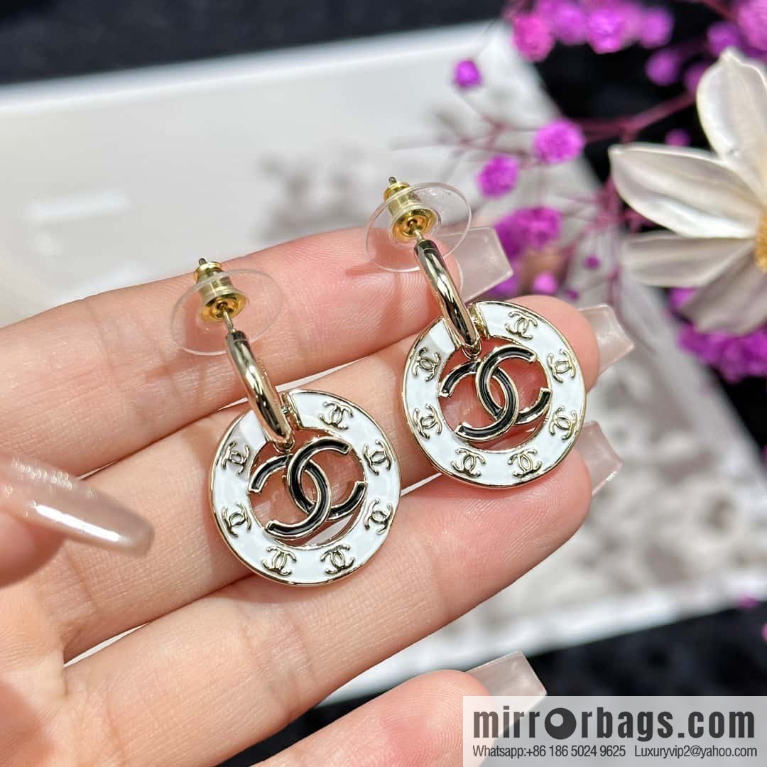❗️New ❗️☀️ new ☑️ chanel c2 double c round drip earrings ☀️