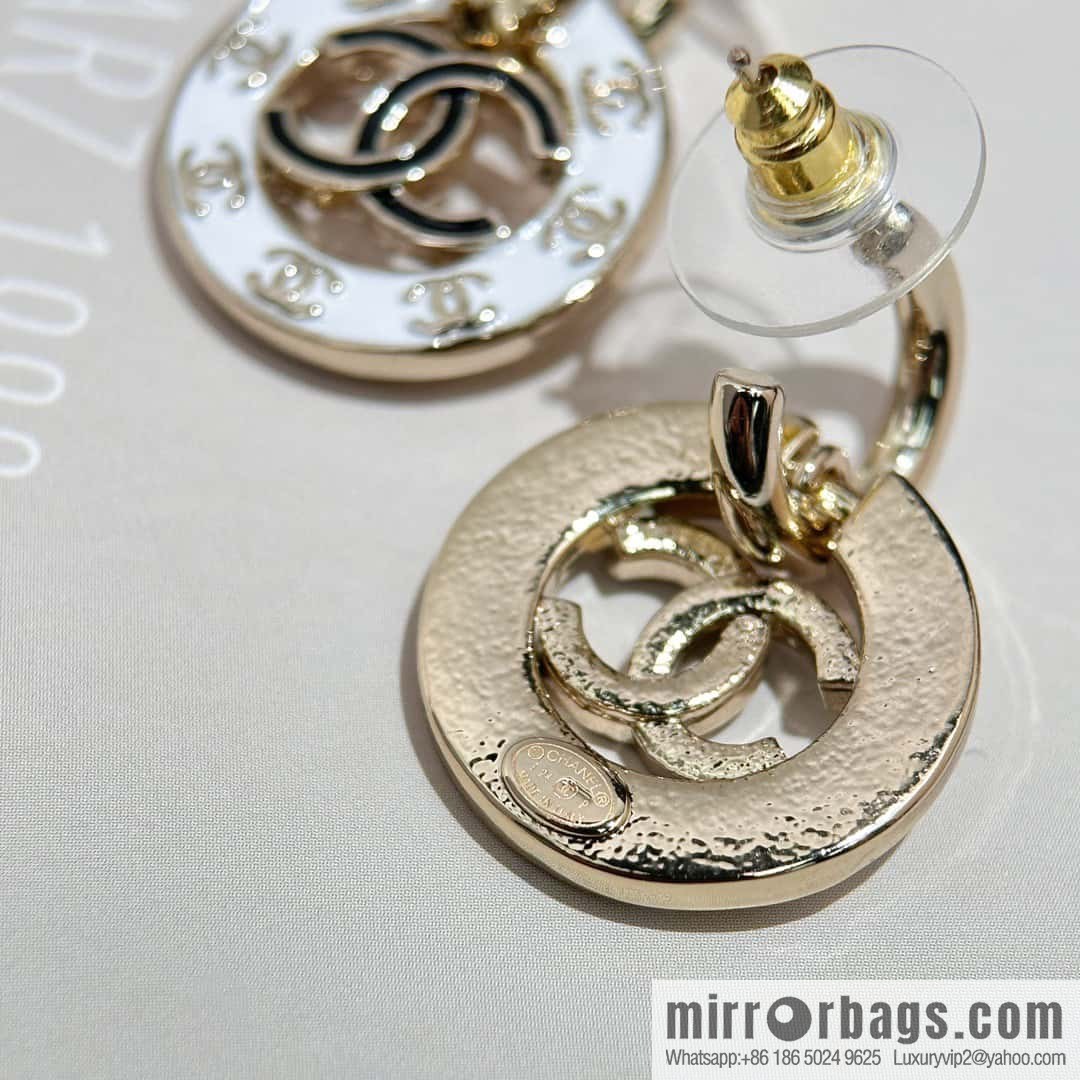 ❗️New ❗️☀️ new ☑️ chanel c2 double c round drip earrings ☀️