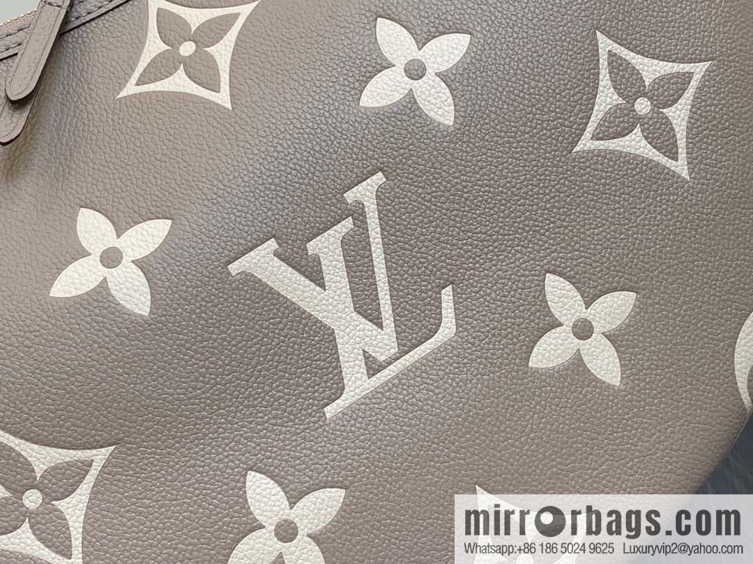 [Boutique‑grade] M46725 M46738 gray silk print full leather moon bag series, this Loop Hobo handbag.