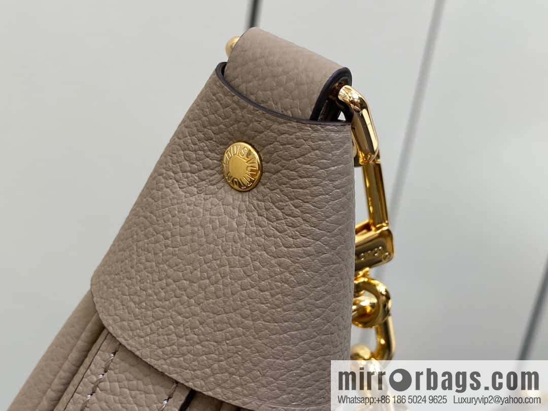 [Boutique‑grade] M46725 M46738 gray silk print full leather moon bag series, this Loop Hobo handbag.