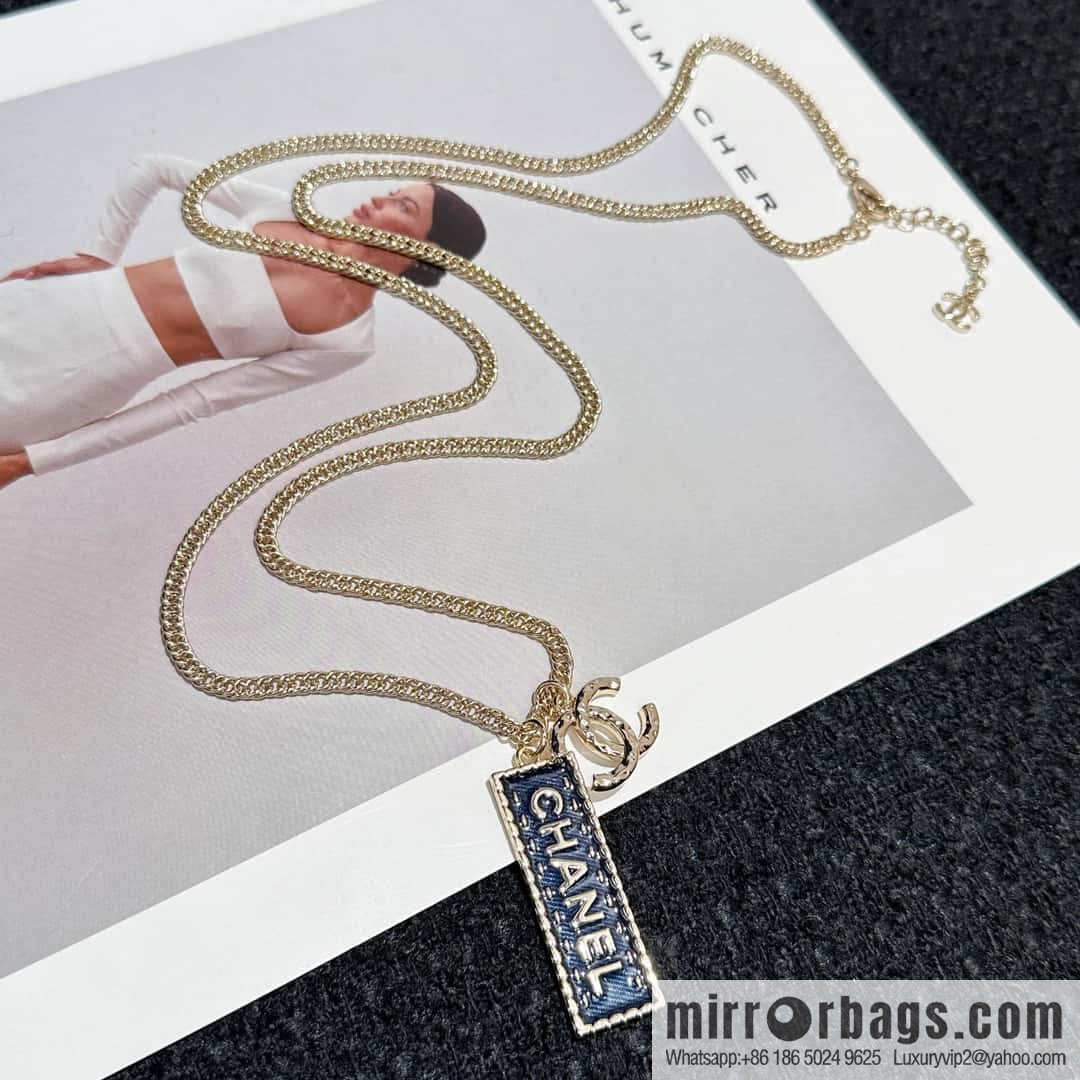 ❗️New ❗️ Chanel necklace ☀️ new ☑️ Chanel double c denim brand long necklace ☀️