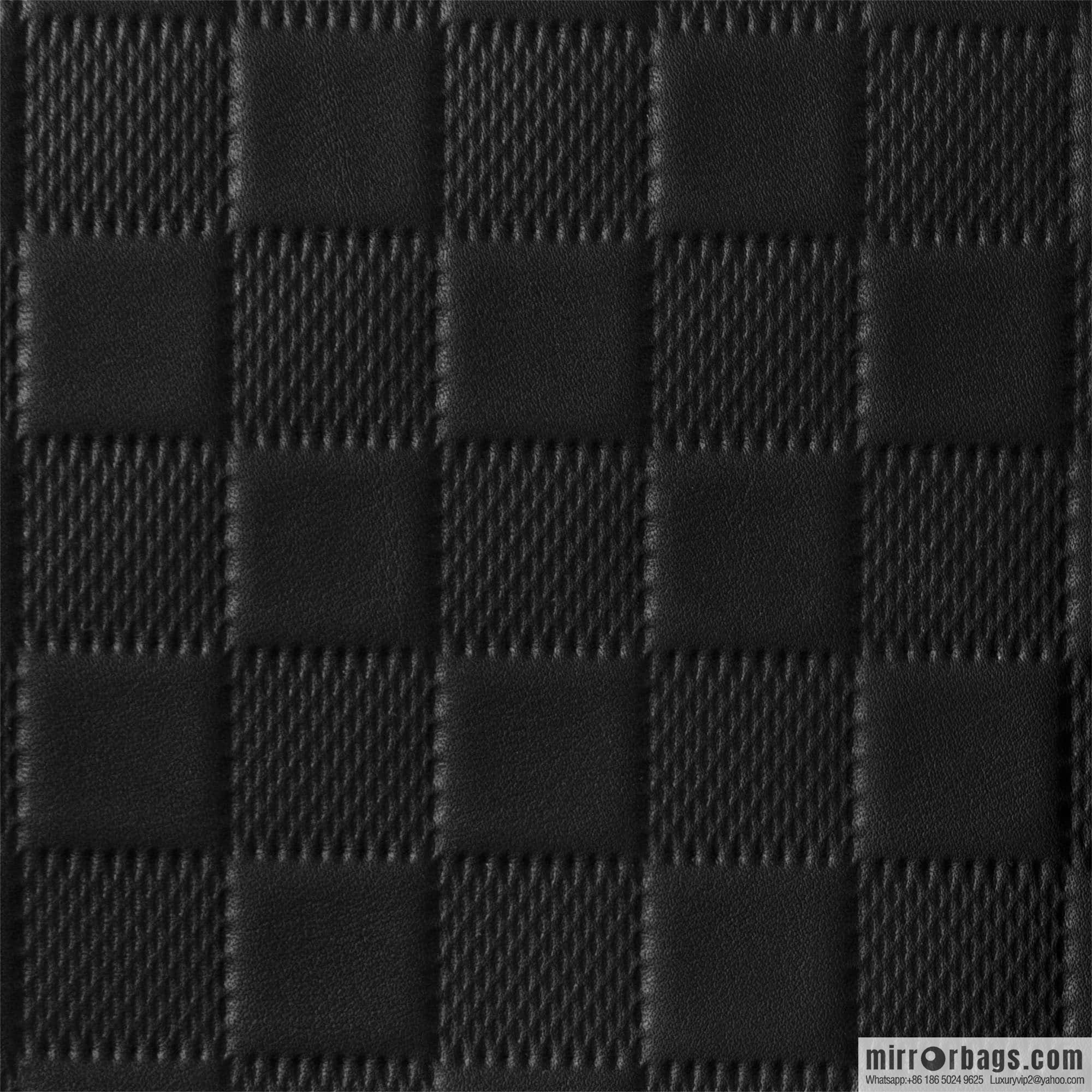 [Premium‑quality] N40504 black full leather pressing grid, clutch bag series TAKEOFF clutch bag