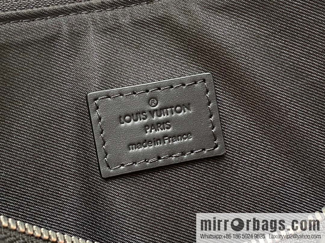 [Premium‑quality] N40504 black full leather pressing grid, clutch bag series TAKEOFF clutch bag