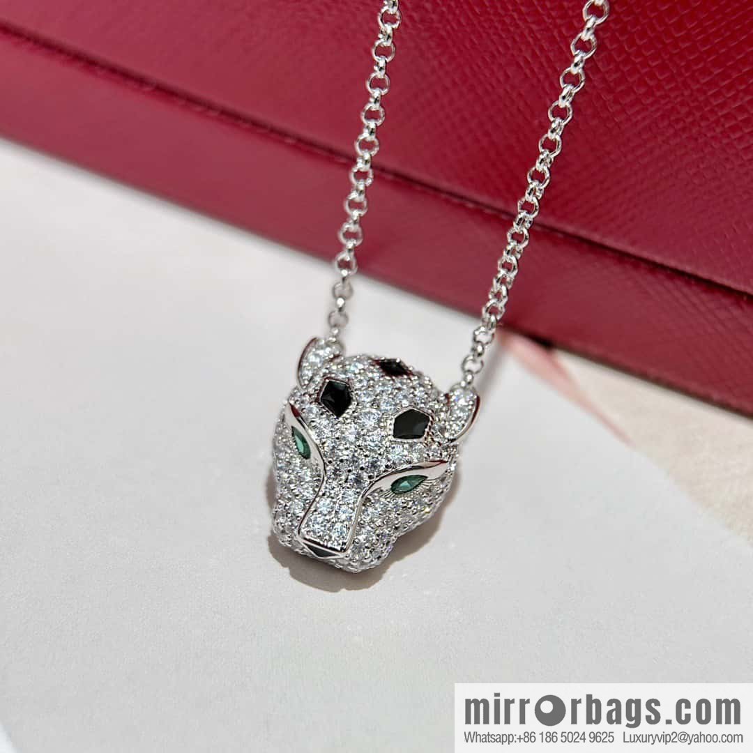 ❗️CNC version ❗️ ☀️ Cartier classic full diamond leopard necklace ☀️
