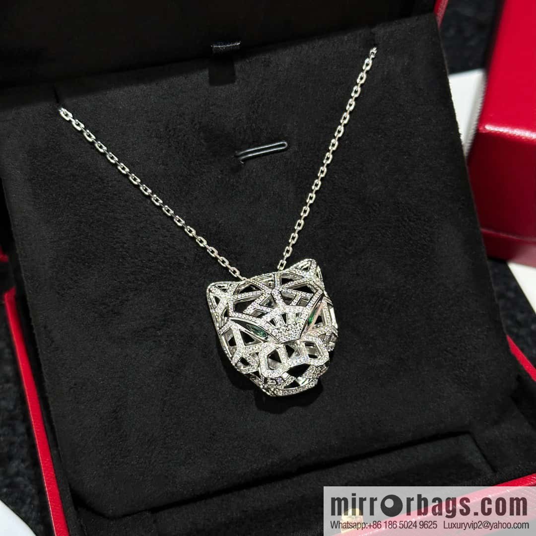 ❗️CNC version ❗️ ☀️ Cartier classic hollow full diamond leopard long necklace ☀️