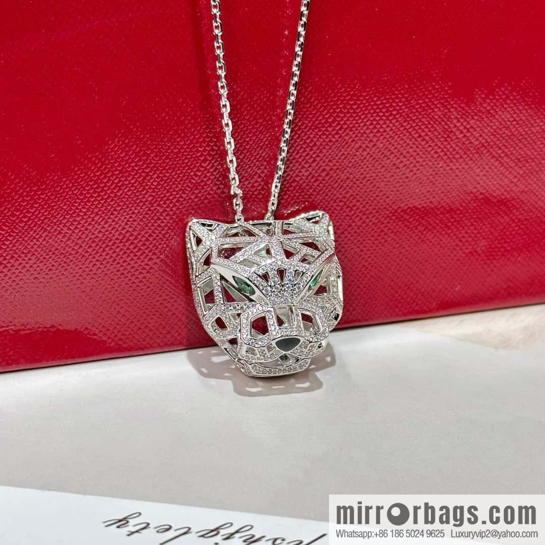 ❗️CNC version ❗️ ☀️ Cartier classic hollow full diamond leopard long necklace ☀️