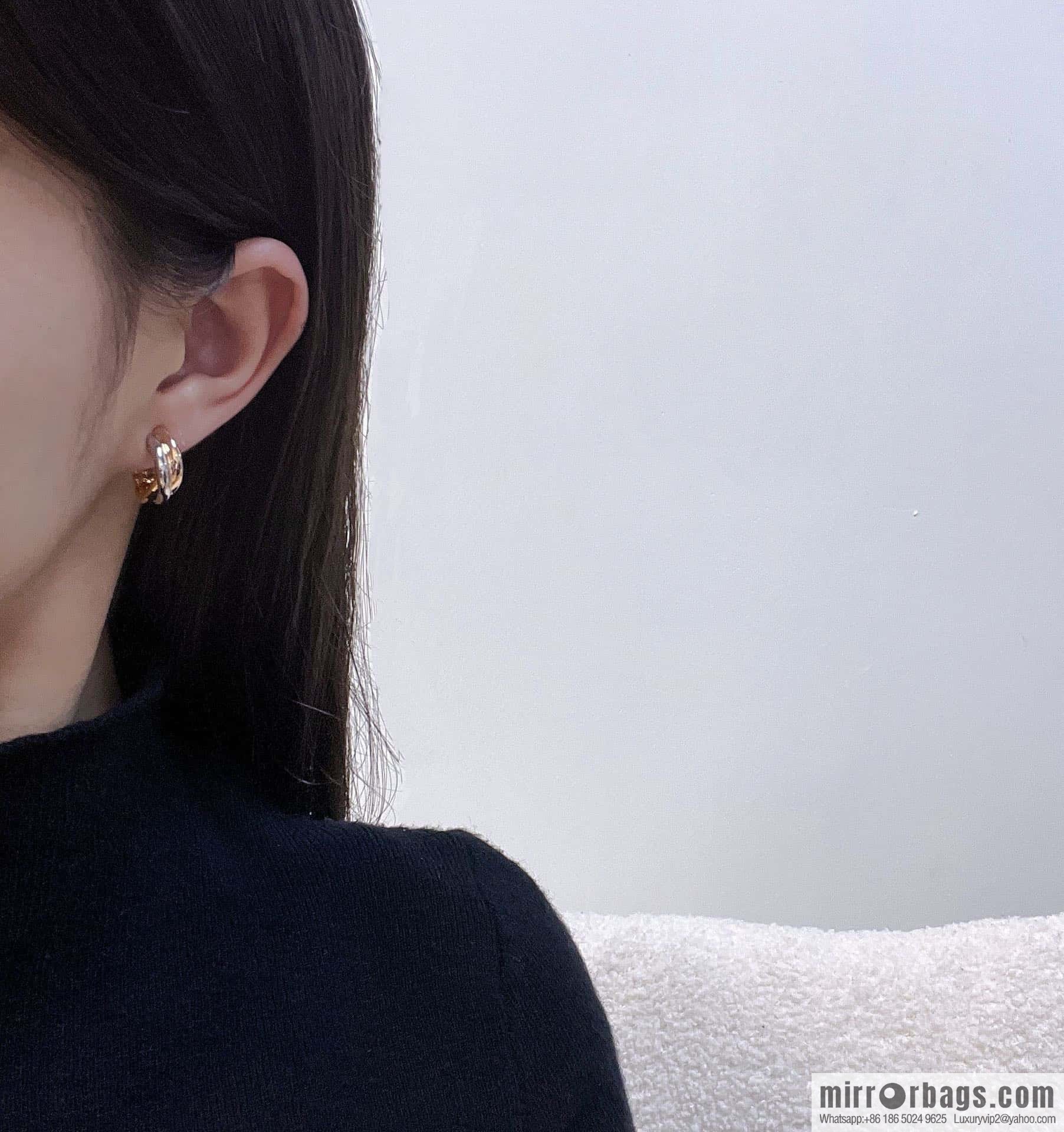 ❗️CNC version ❗️ ☀️ Cartier classic large small three-color glossy earrings earrings ear shot ☀️
