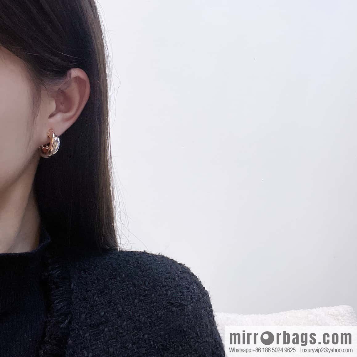 ❗️CNC version ❗️ ☀️ Cartier classic large small three-color glossy earrings earrings ear shot ☀️