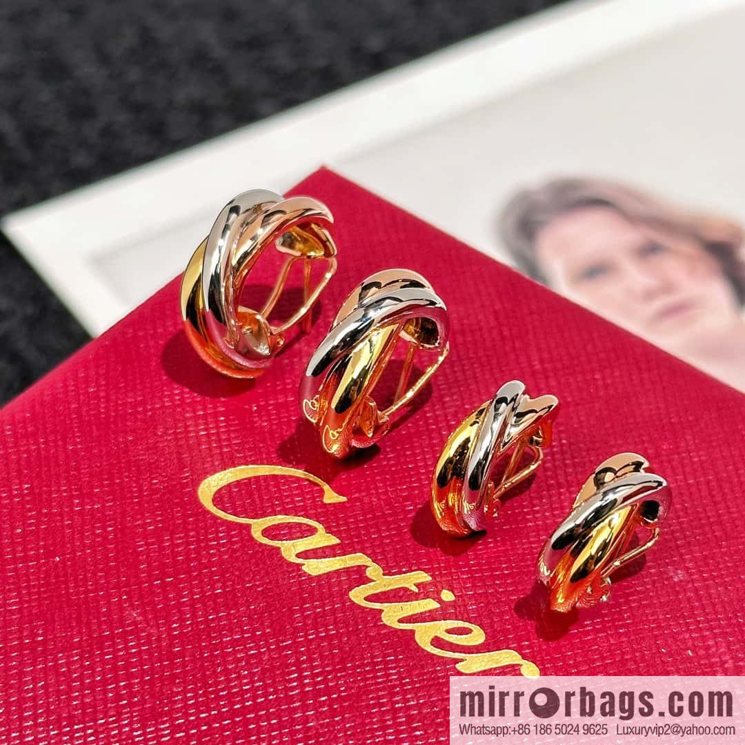 ❗️CNC version ❗️ ☀️ Cartier classic large small three-color glossy earrings earrings ear shot ☀️