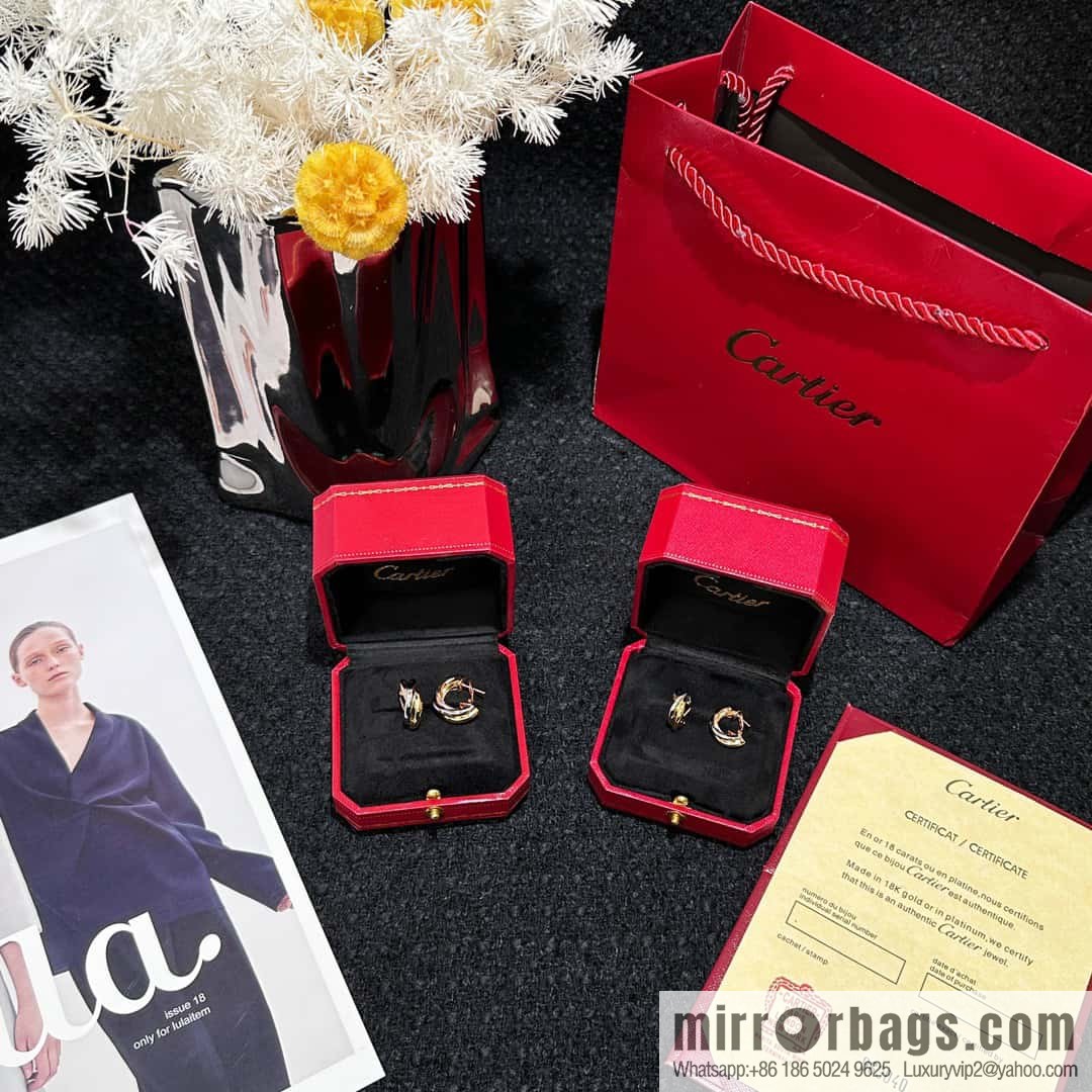 ❗️CNC version ❗️ ☀️ Cartier classic large small three-color glossy earrings earrings ear shot ☀️
