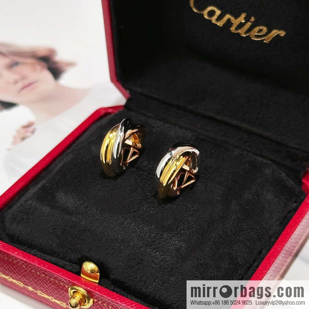 ❗️CNC version ❗️ ☀️ Cartier classic large small three-color glossy earrings earrings ear shot ☀️