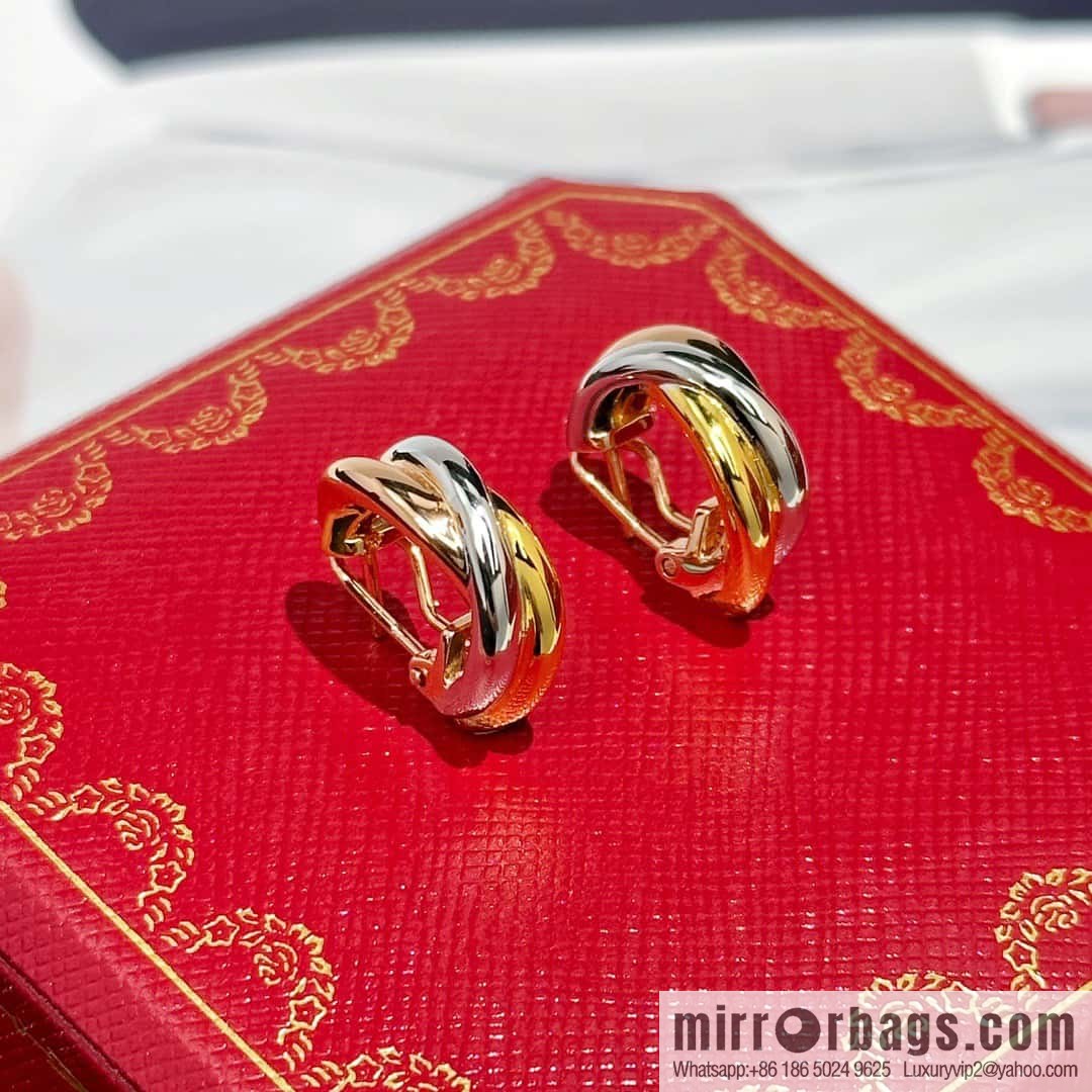 ❗️CNC version ❗️ ☀️ Cartier classic large small three-color glossy earrings earrings ear shot ☀️