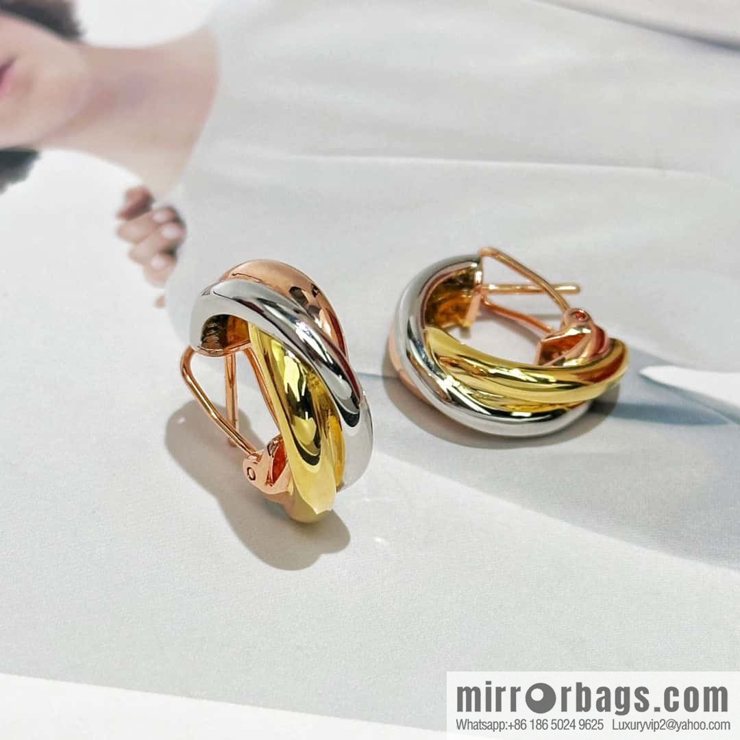 ❗️CNC version ❗️ ☀️ Cartier classic large small three-color glossy earrings earrings ear shot ☀️