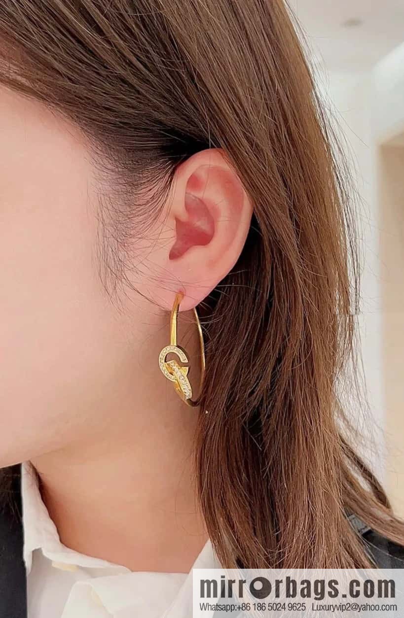 New Dior CD edge drill earrings stud earrings
