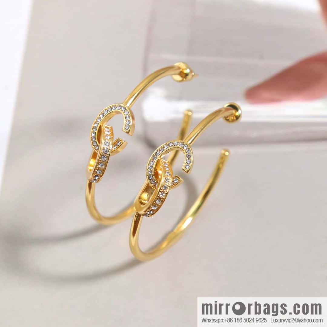 New Dior CD edge drill earrings stud earrings