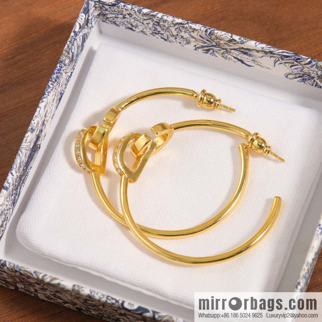 New Dior CD edge drill earrings stud earrings