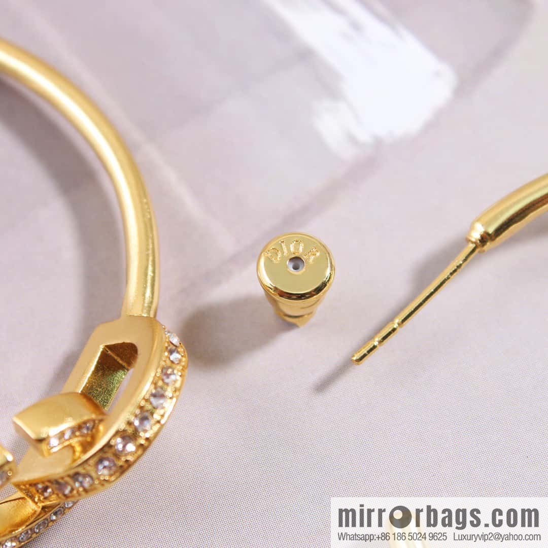 New Dior CD edge drill earrings stud earrings