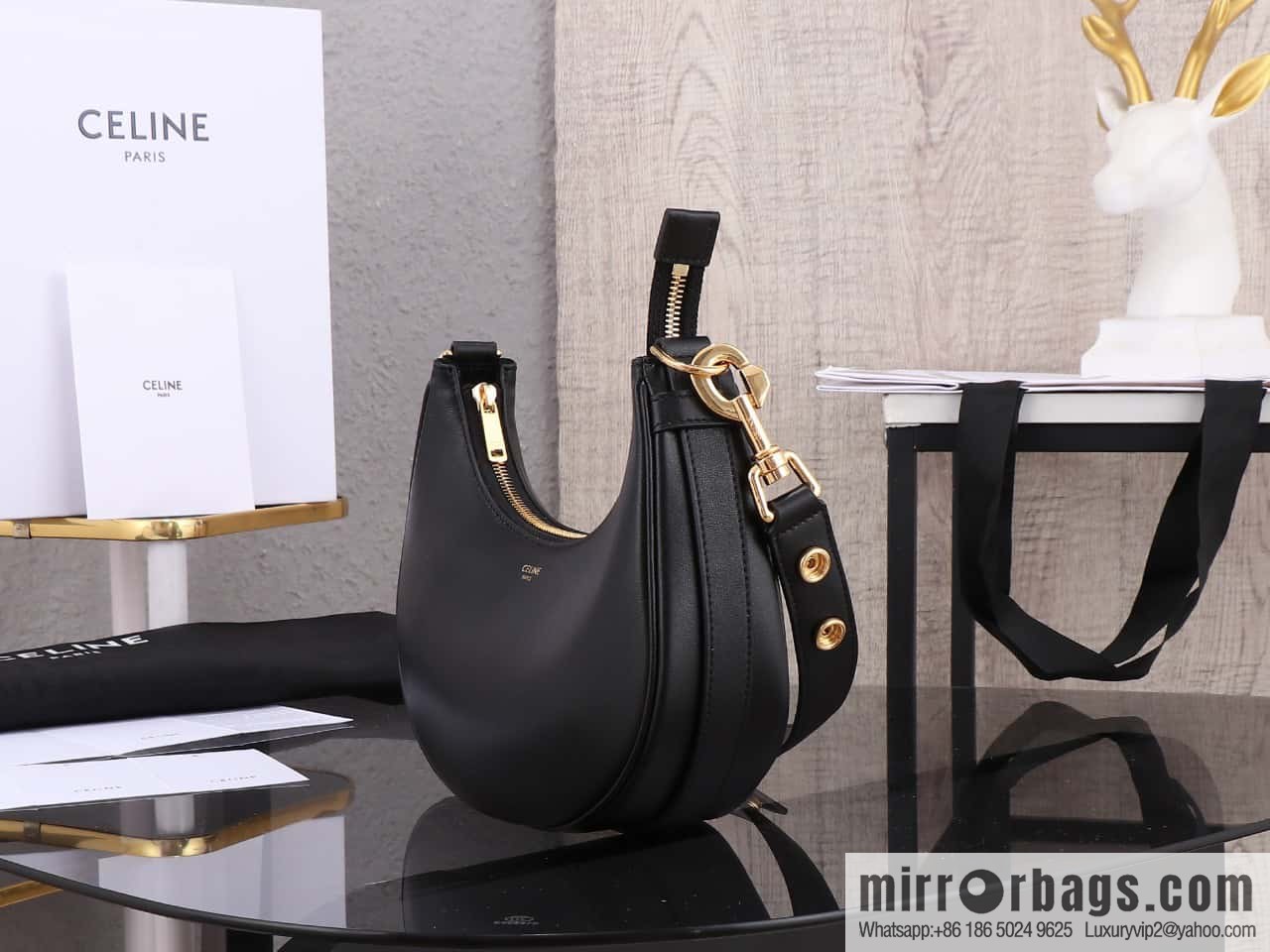 [Premium quality, all-steel hardware 】𝗖𝗘𝗟𝗜𝗡𝗘 | 𝐀𝐕𝐀 full leather armpit bag Model: 196923