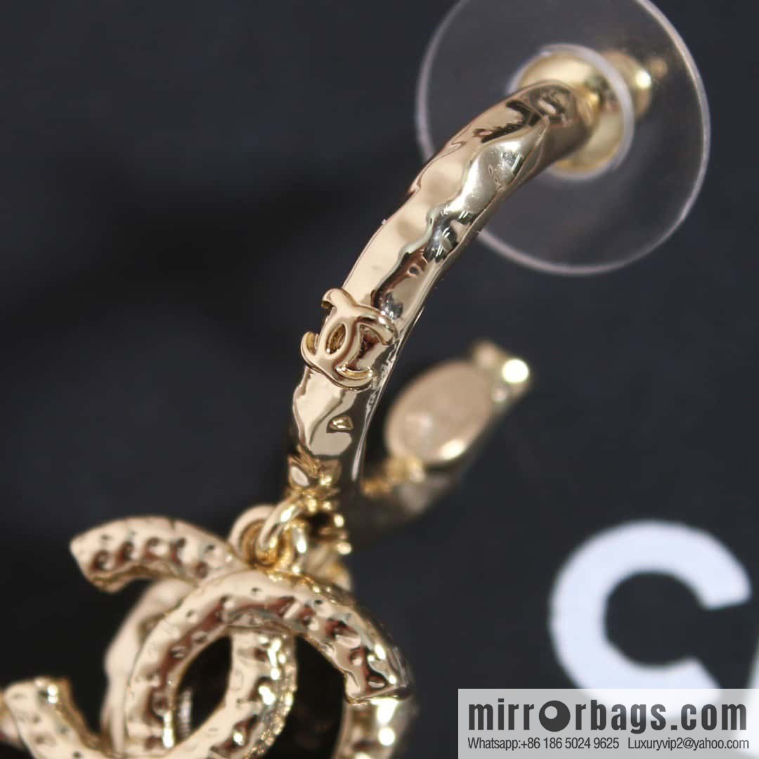 ☀️New ☑️ chanel c2 double c four-leaf clover earrings ☀️