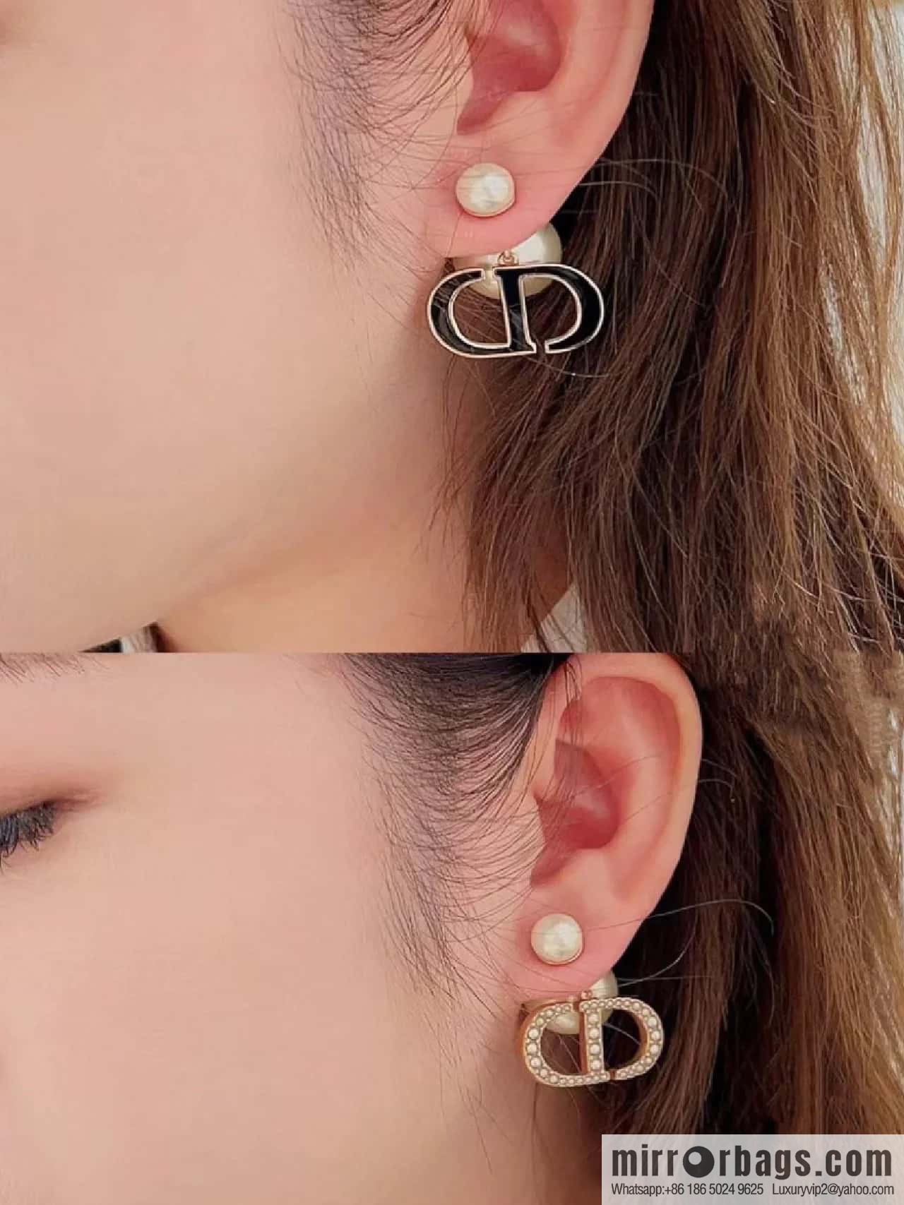 New ☑️ DIOR CD size pearl earrings stud earrings