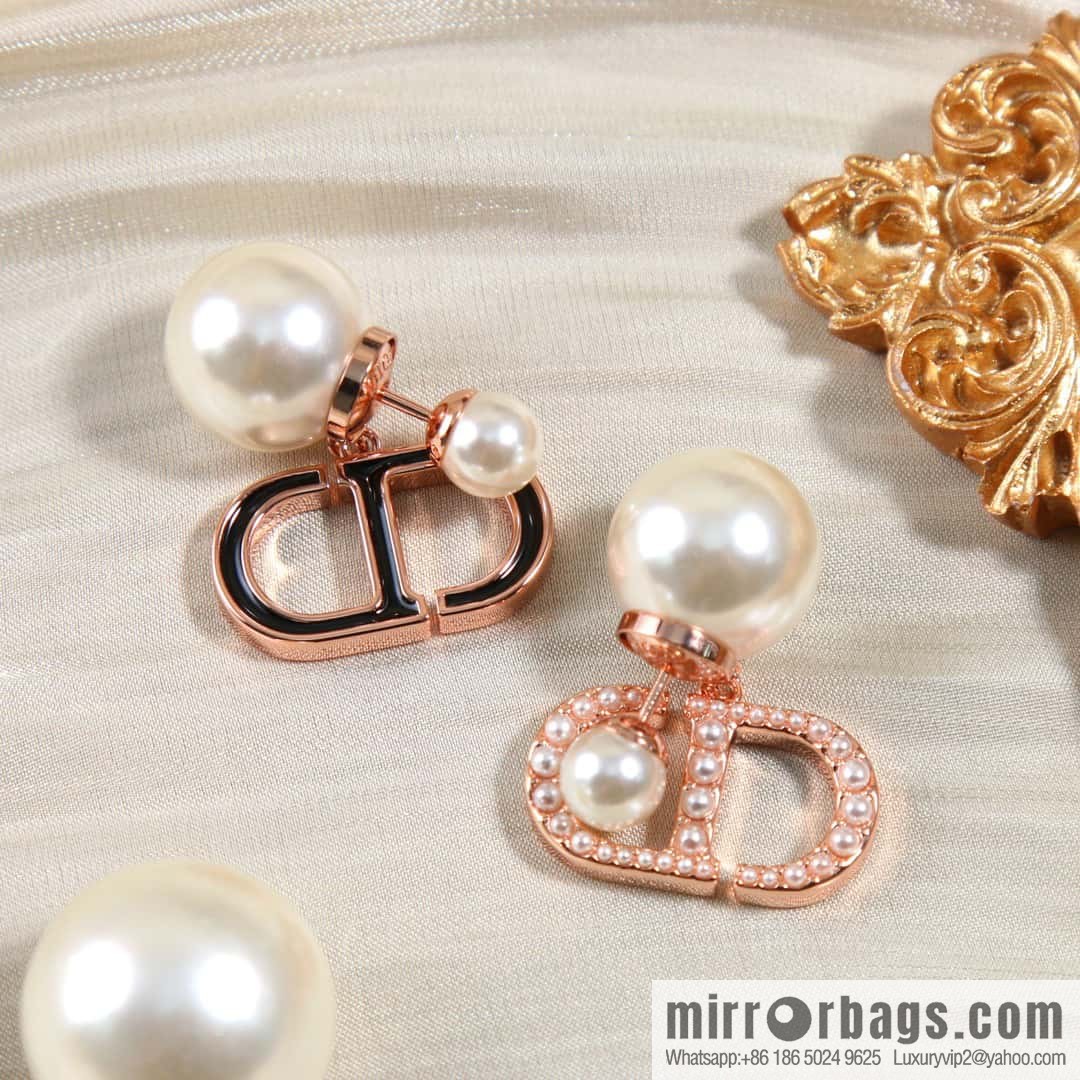 New ☑️ DIOR CD size pearl earrings stud earrings
