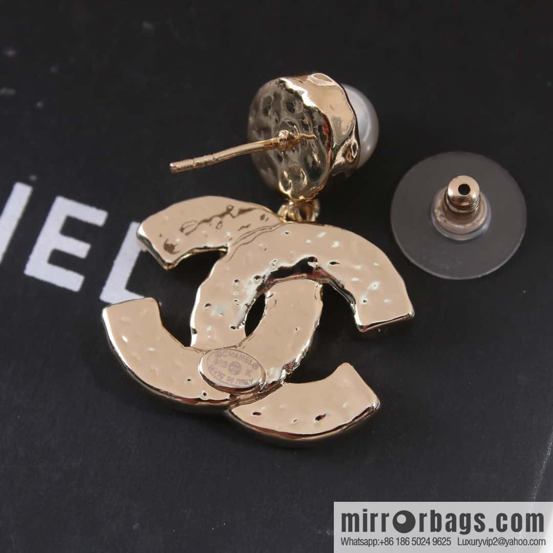 ☀️New ☑️ chanel c2 double c pink black oil drop pearl earrings ☀️