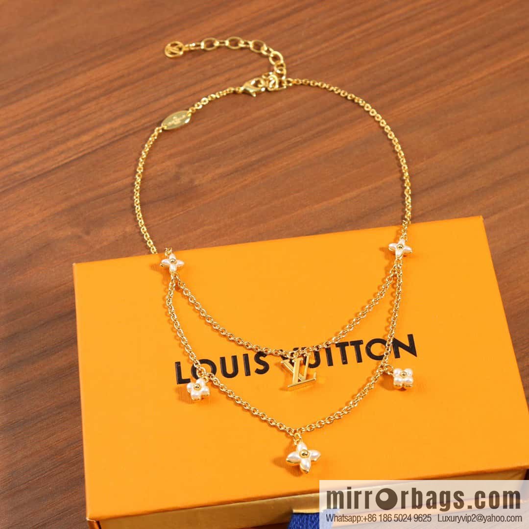 ☀Louis Vuitton Louis Vuitton LV Double White Shellfish Flower FLORAGRAM Necklace