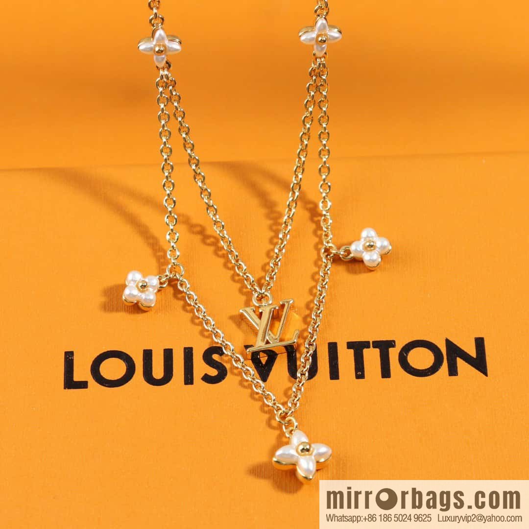 ☀Louis Vuitton Louis Vuitton LV Double White Shellfish Flower FLORAGRAM Necklace