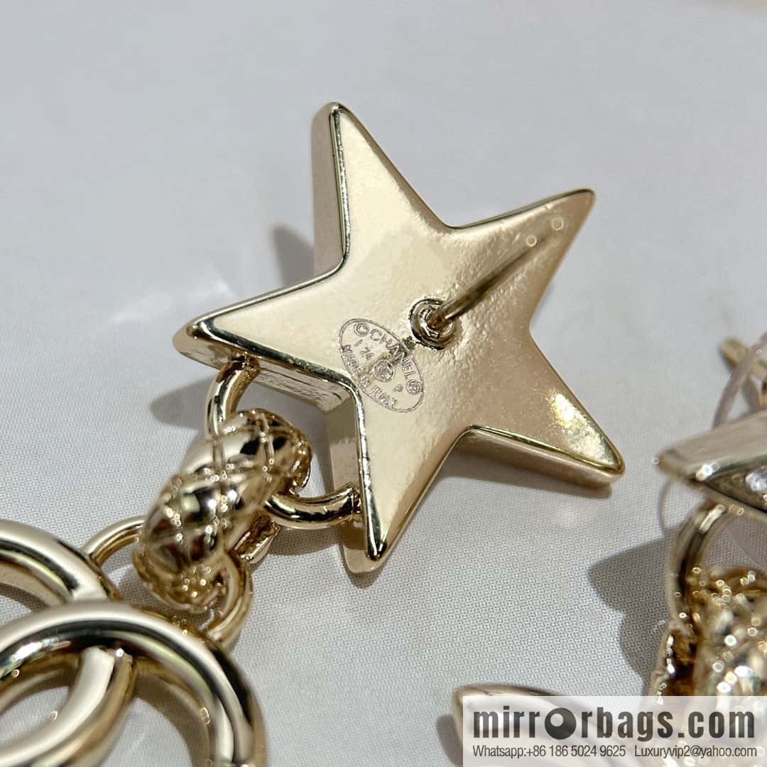 ❗️New ❗️ ☀️ new ☑️ chanel c2 double c pearl pentagram ⭐ star stud earrings ☀️