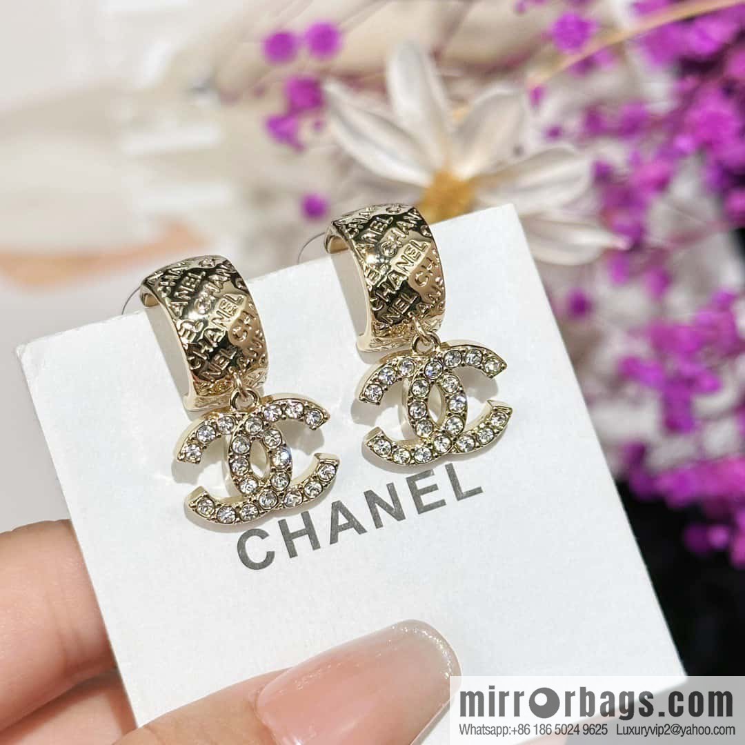 ❗️New ❗️ chanel stud earrings ☀️ new ☑️ chanel c2 double c ring stud earrings ☀️