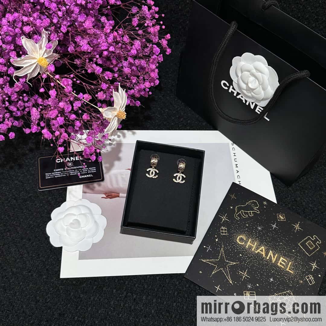 ❗️New ❗️ chanel stud earrings ☀️ new ☑️ chanel c2 double c ring stud earrings ☀️