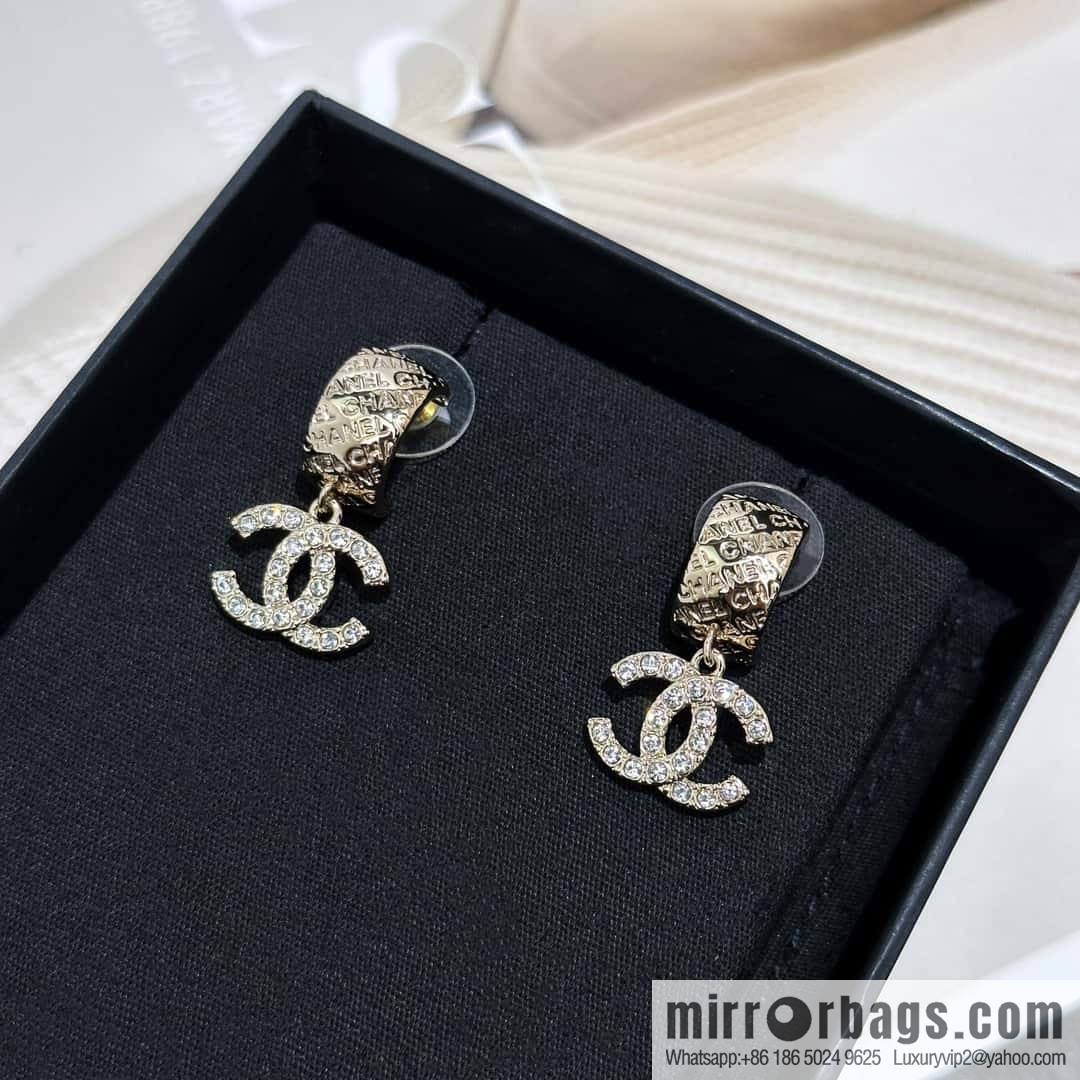 ❗️New ❗️ chanel stud earrings ☀️ new ☑️ chanel c2 double c ring stud earrings ☀️