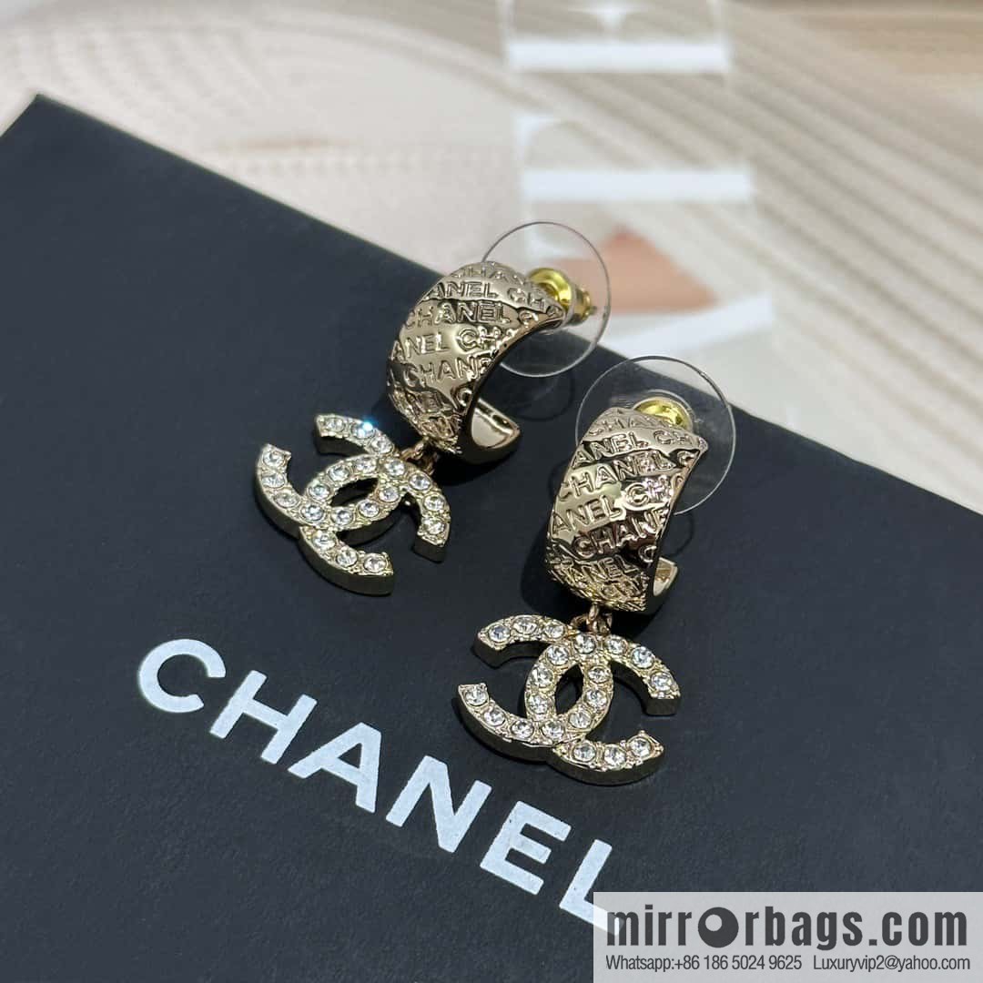 ❗️New ❗️ chanel stud earrings ☀️ new ☑️ chanel c2 double c ring stud earrings ☀️