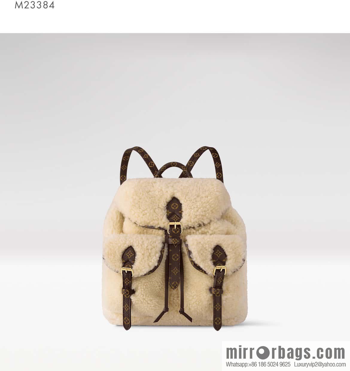 [Boutique‑grade] M23384 meters white, lamb wool backpack series Backpack backpack