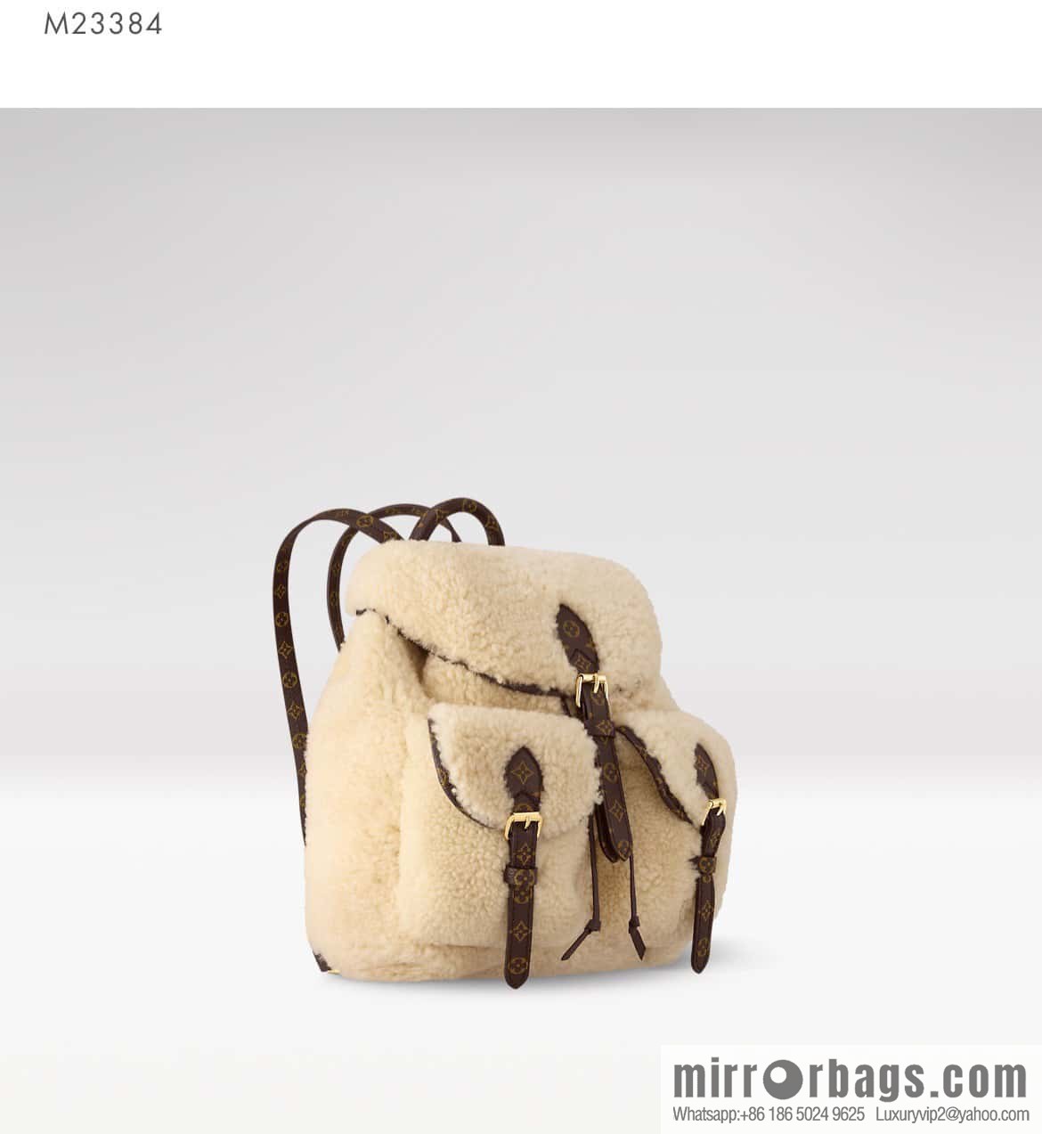 [Boutique‑grade] M23384 meters white, lamb wool backpack series Backpack backpack