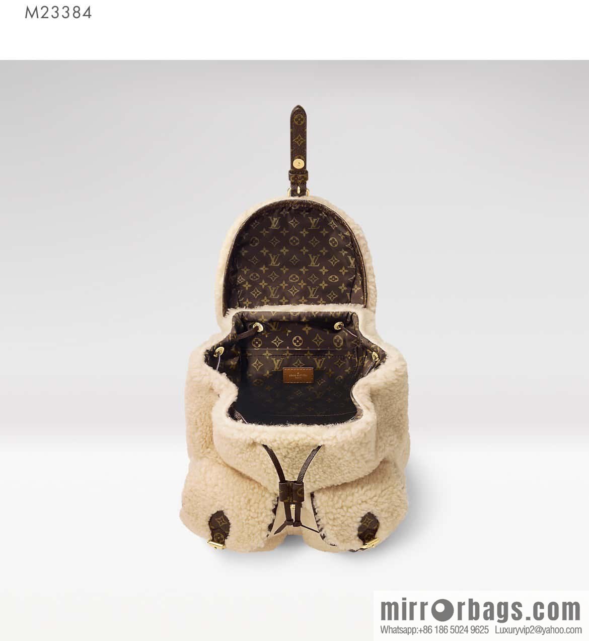 [Boutique‑grade] M23384 meters white, lamb wool backpack series Backpack backpack
