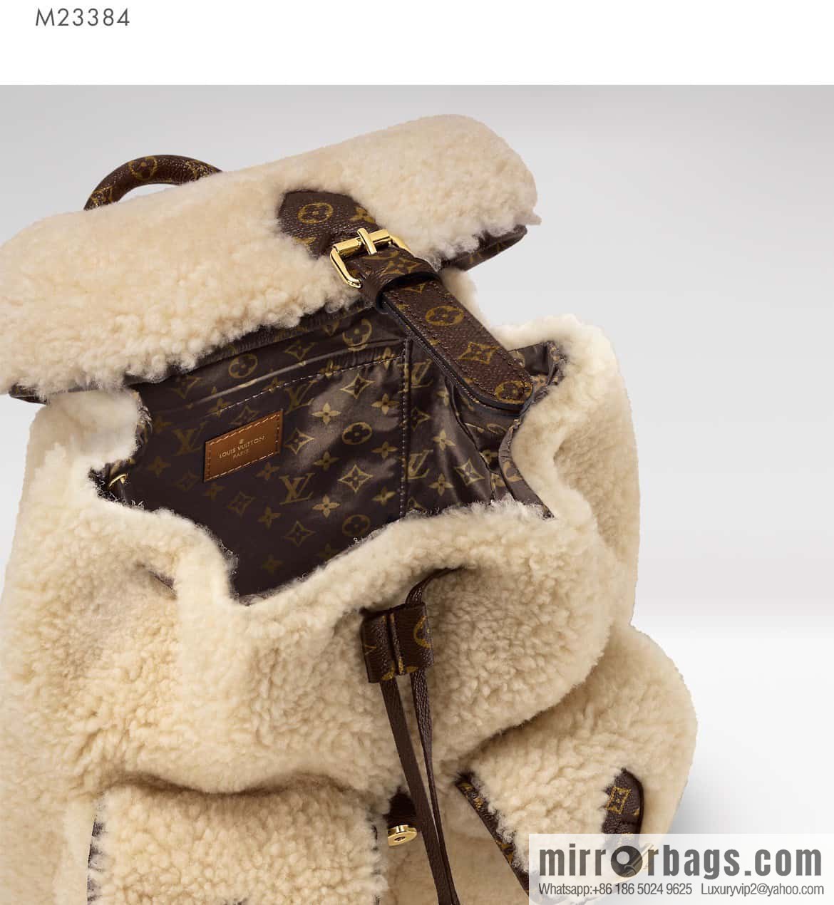 [Boutique‑grade] M23384 meters white, lamb wool backpack series Backpack backpack