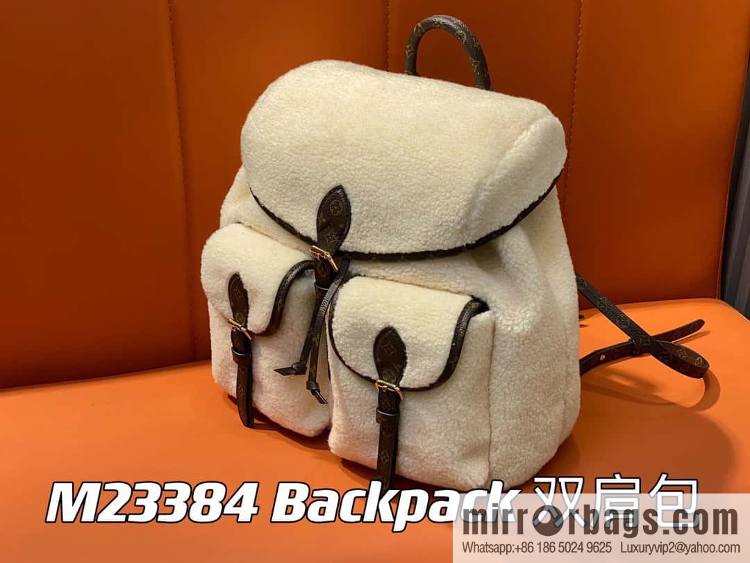 [Boutique‑grade] M23384 meters white, lamb wool backpack series Backpack backpack