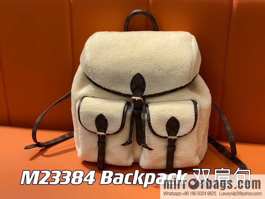 [Boutique‑grade] M23384 meters white, lamb wool backpack series Backpack backpack