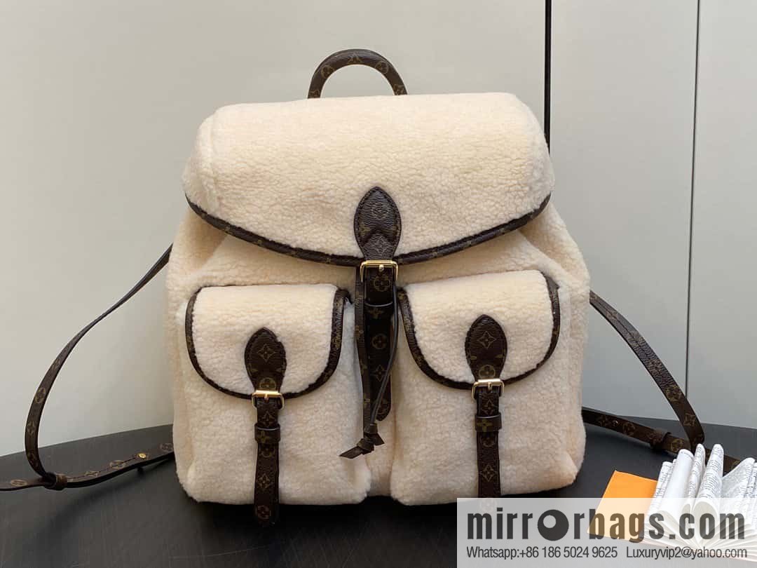 [Boutique‑grade] M23384 meters white, lamb wool backpack series Backpack backpack