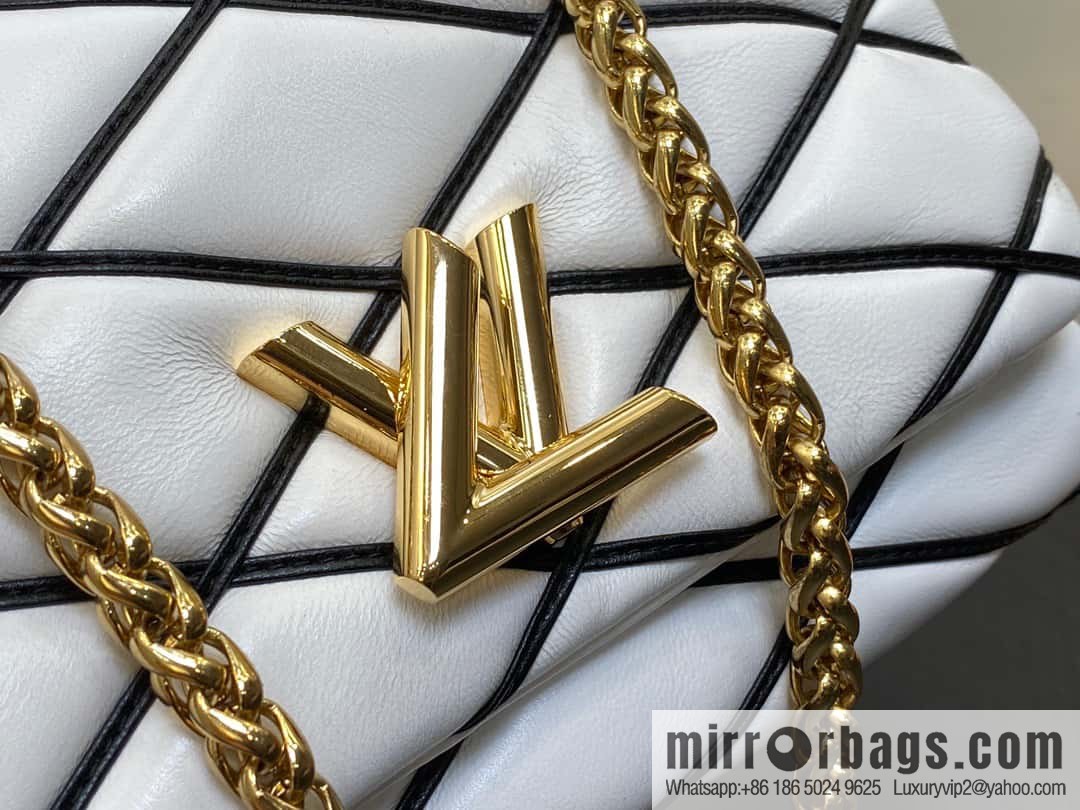 [Boutique‑grade] M22890 white, full leather rhombus chain bag series GO-14 Teist medium handbag M22891