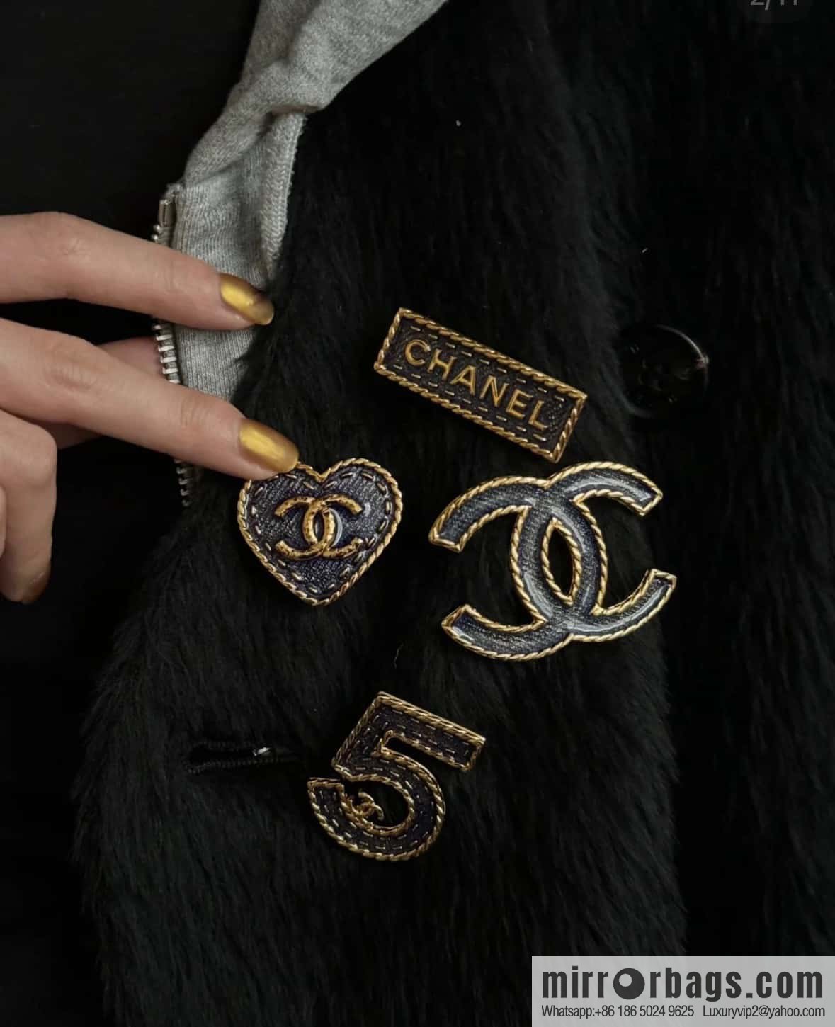 ❗️New ❗️☀️ New ☑️ Chanel Double C Denim 5-character Brooch ☀️