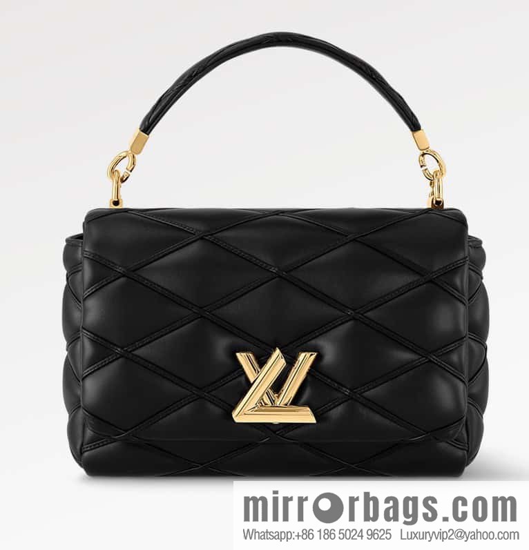 [Boutique‑grade] M22890 white, full leather rhombus chain bag series GO-14 Teist medium handbag M22891