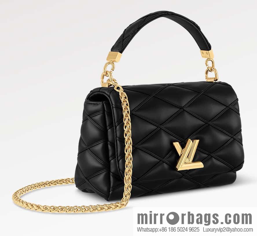 [Boutique‑grade] M22890 white, full leather rhombus chain bag series GO-14 Teist medium handbag M22891