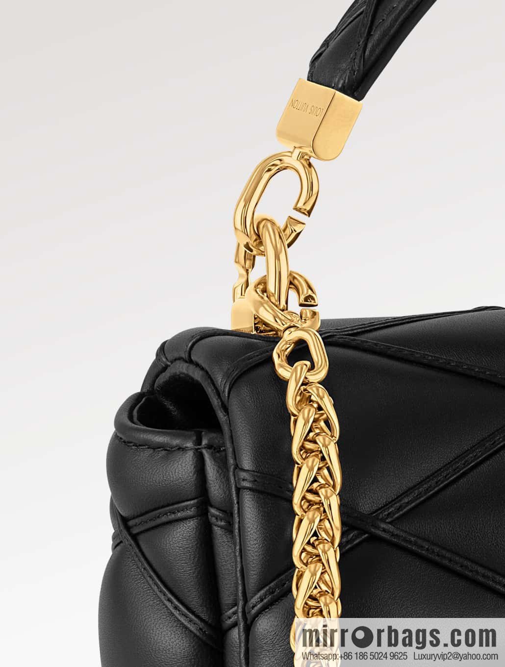 [Boutique‑grade] M22890 white, full leather rhombus chain bag series GO-14 Teist medium handbag M22891