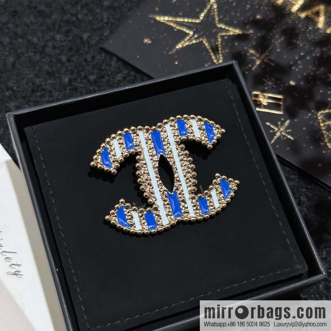 ❗️New ❗️ ☀️ new ☑️ Chanel double c vertical stripe oil drop brooch ☀️