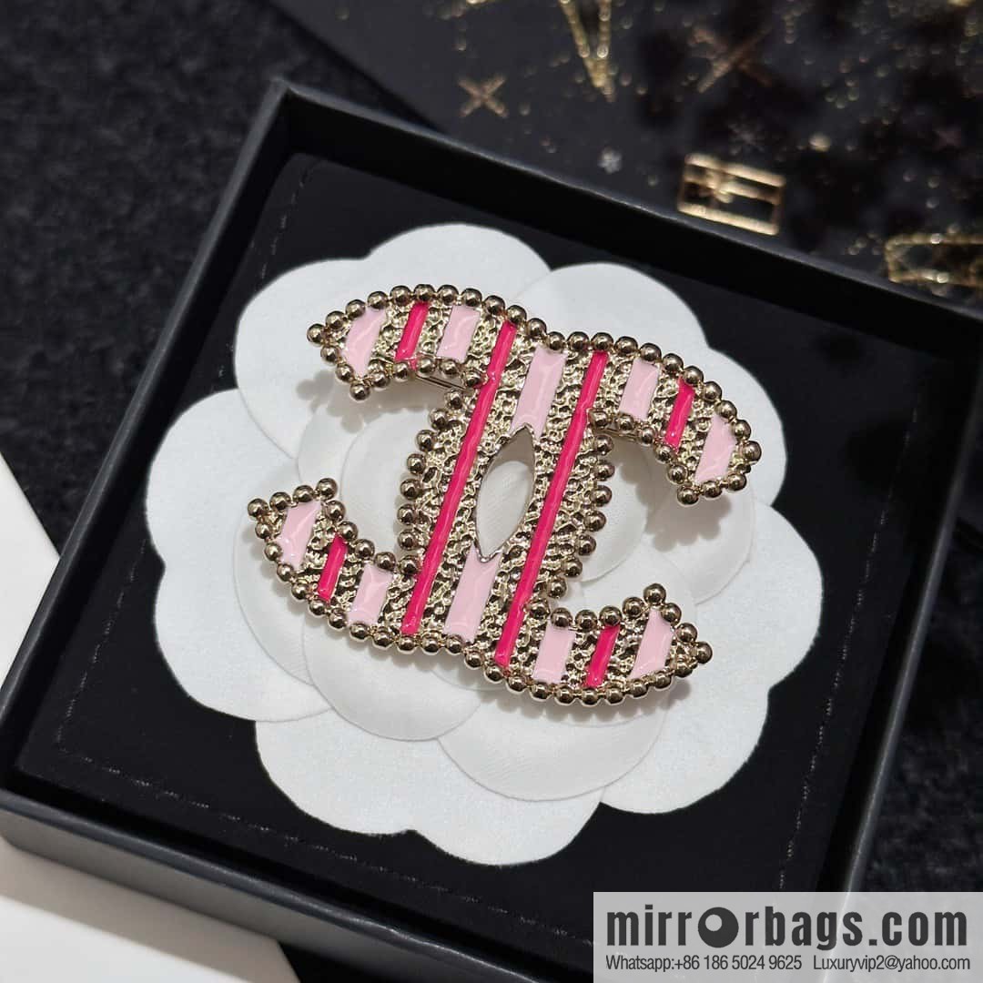 ❗️New ❗️ ☀️ new ☑️ Chanel double c vertical stripe oil drop brooch ☀️